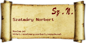 Szatmáry Norbert névjegykártya