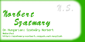 norbert szatmary business card