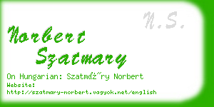 norbert szatmary business card